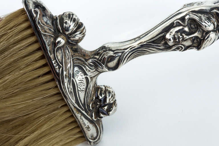 20th Century Dresser Vanity Set, Art Nouveau  Sterling Silver For Sale