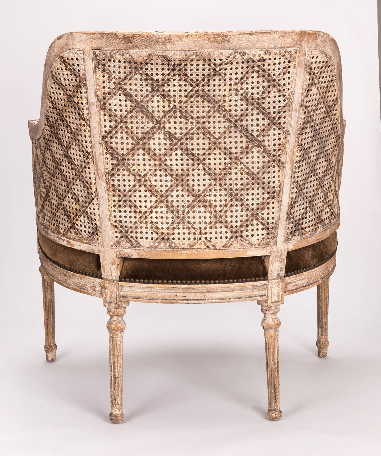 vintage cane back barrel chair