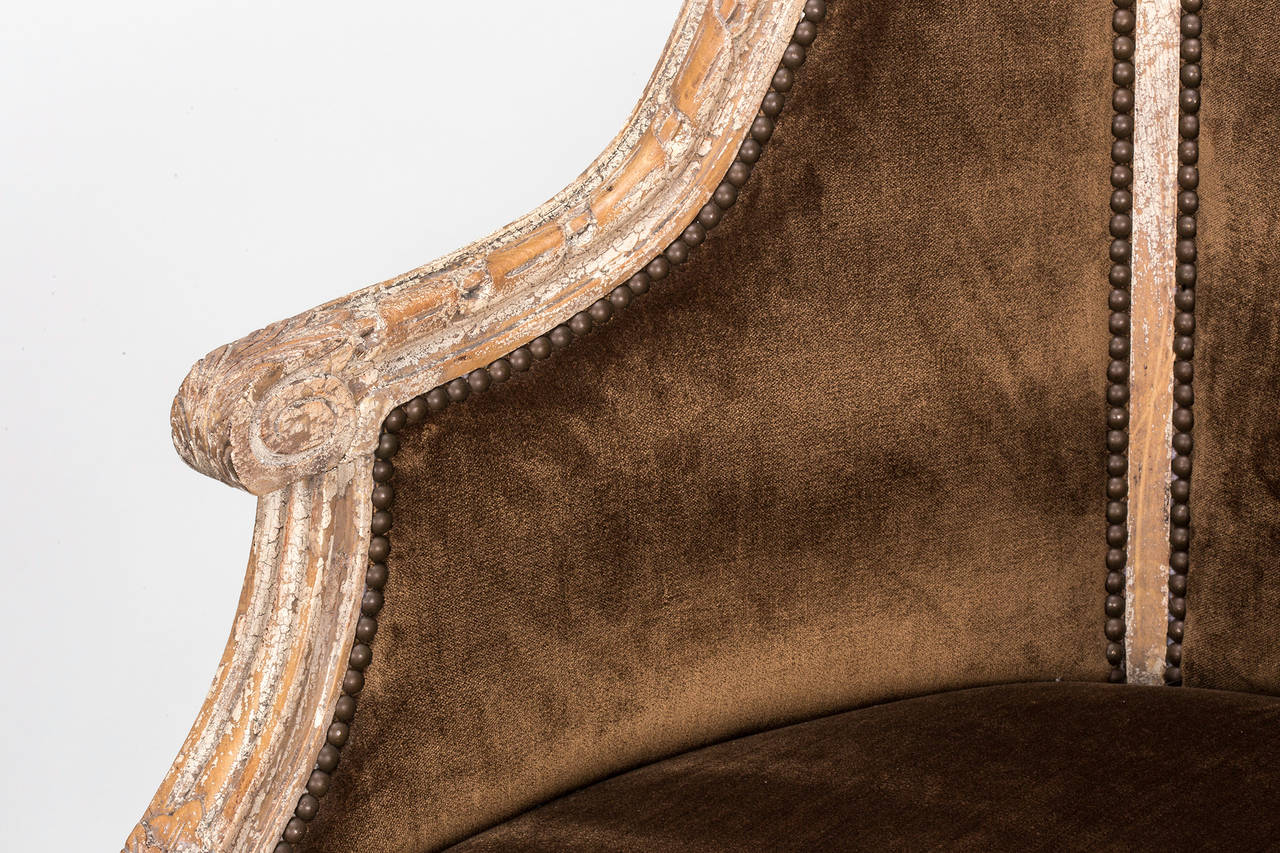 French Cane Back Barrel Chair 1