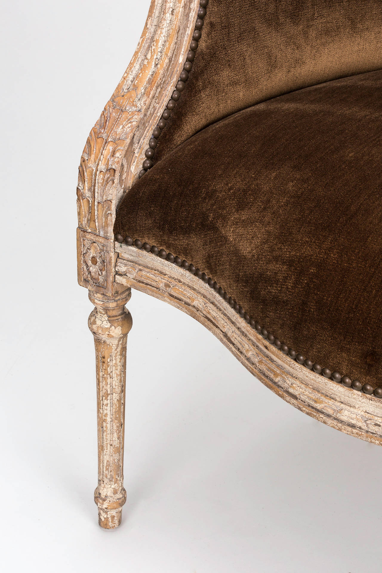 Early 20th Century French Cane Back Barrel Chair