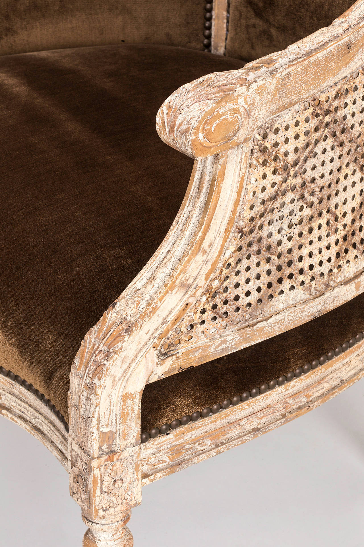 French Cane Back Barrel Chair 3
