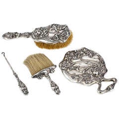 Art Nouveau Sterling Silver Dresser Vanity Set 3