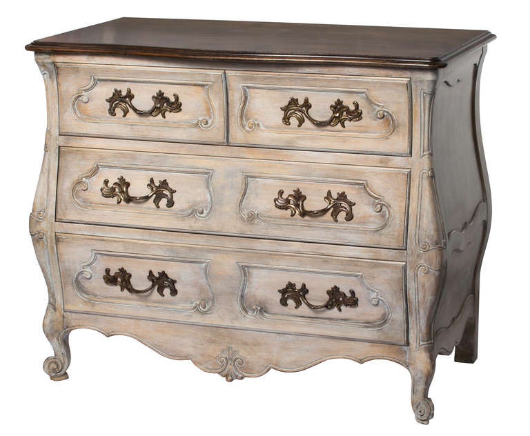 American French Bombe Chest of Drawer Commode Dresser