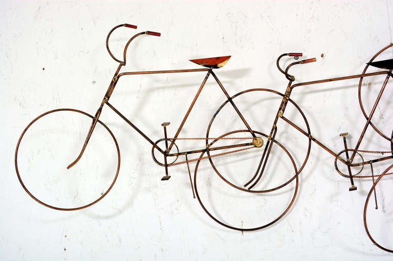 Late 20th Century Curtis Jere Bikes Wall Sculpture