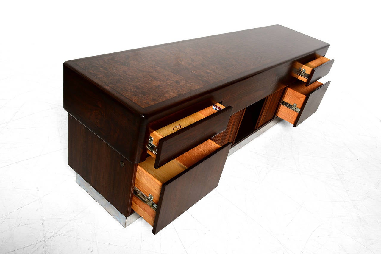 Mid-Century Modern Modern Walnut Credenza by Monteverdi & Young