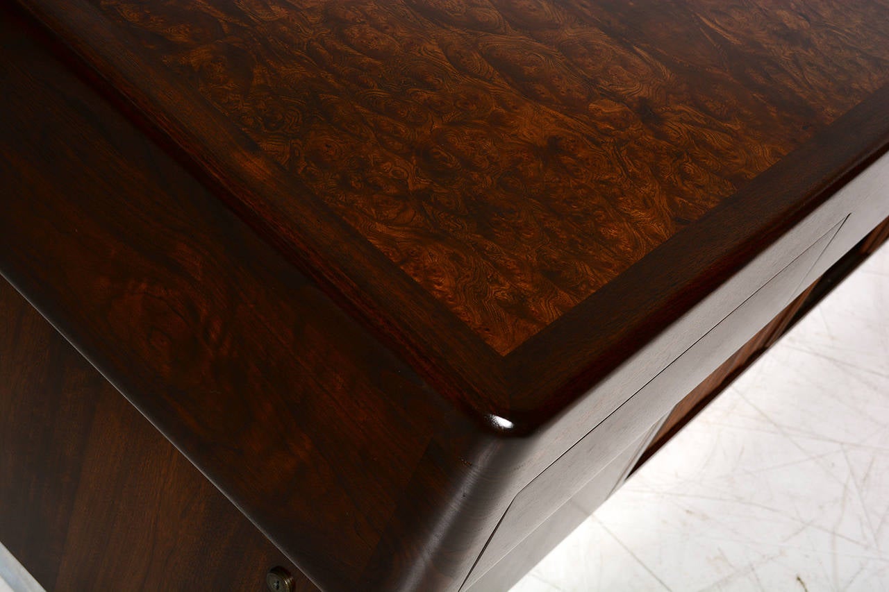 Modern Walnut Credenza by Monteverdi & Young In Excellent Condition In Chula Vista, CA