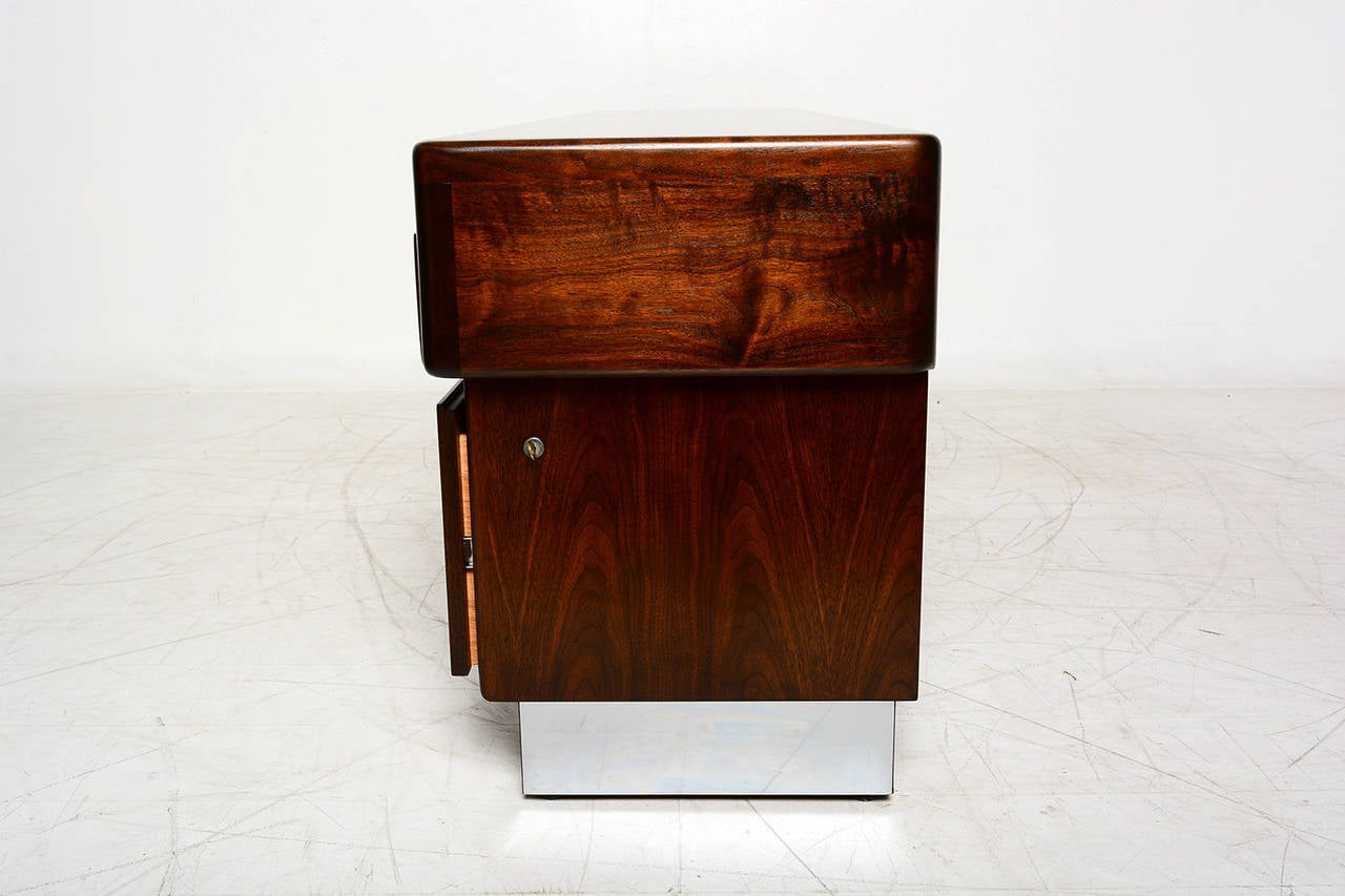 Modern Walnut Credenza by Monteverdi & Young 1