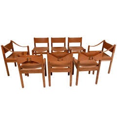 Leather & Wood Dining Chairs
