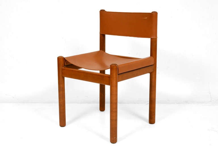 Unknown Leather & Wood Dining Chairs