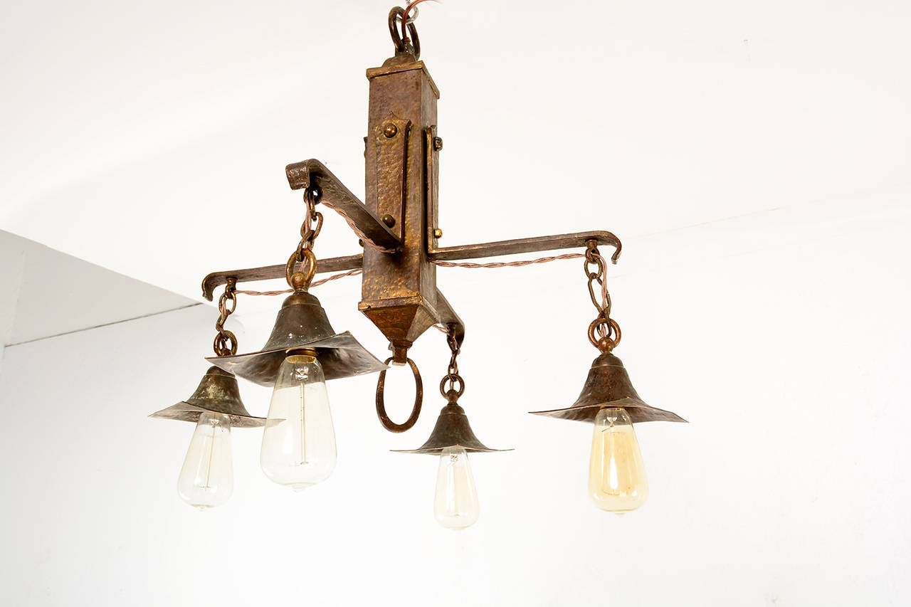 Hammered Brass Chandelier Mission Style at 1stDibs mission style