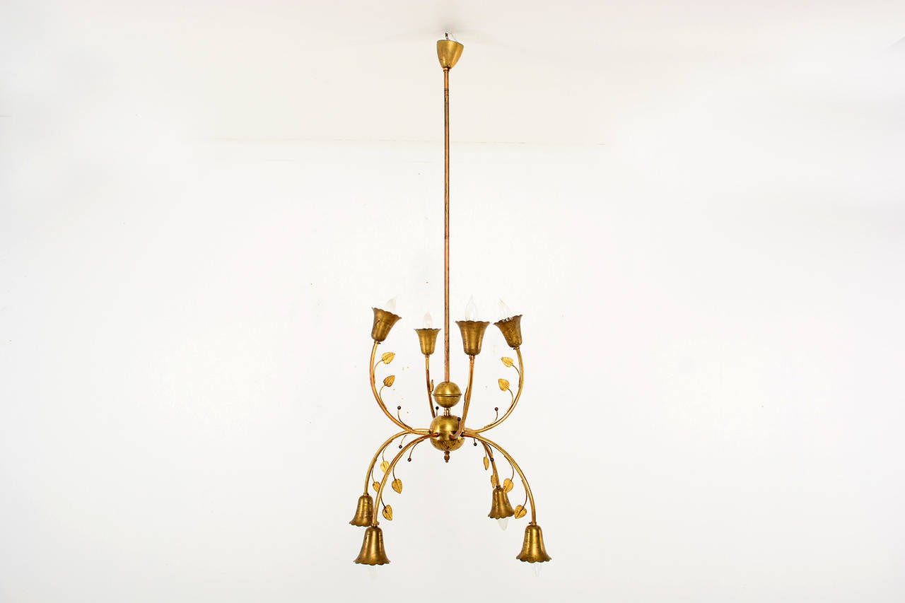 brass mid century chandelier