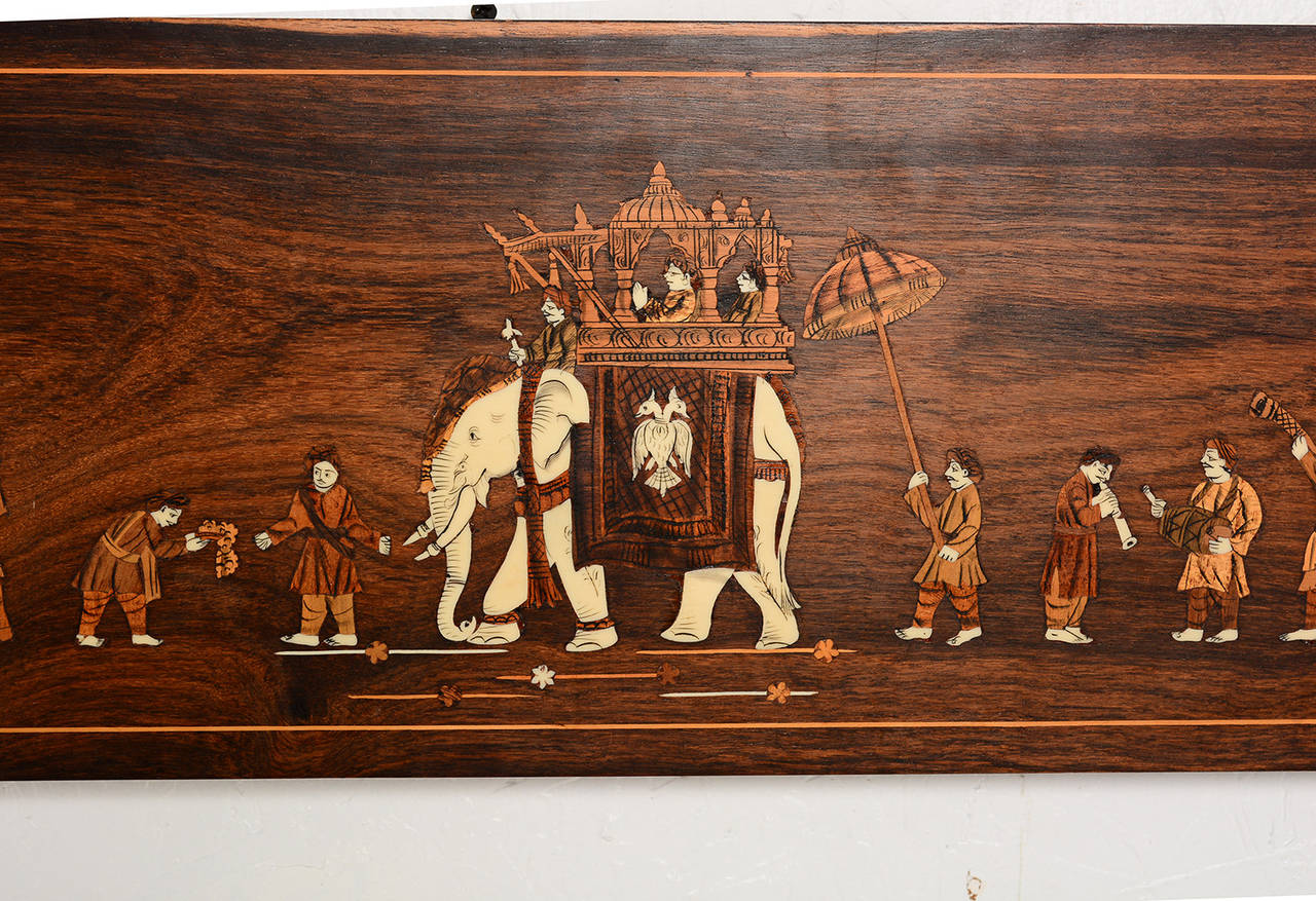 Anglo-Indian Rosewood Indian Plaque Motif