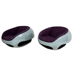 Mario Sabot Pair of Fiberglass Lounge Chairs