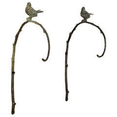 Pair of Bronze Wall Hanging Sconces in the Manner of Giacometti