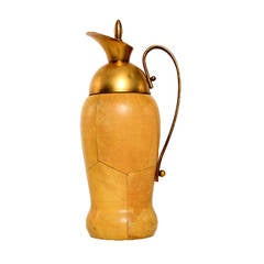 Aldo Tura Parchment and Brass Pitcher 7