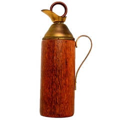 Aldo Tura Teak and Brass Pitcher 2