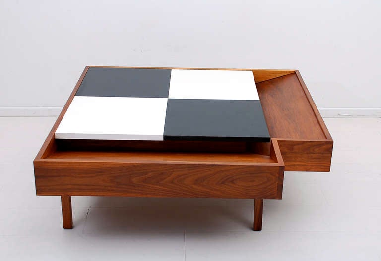 American John Keal Walnut Checkered Coffee Table for Brown Saltman