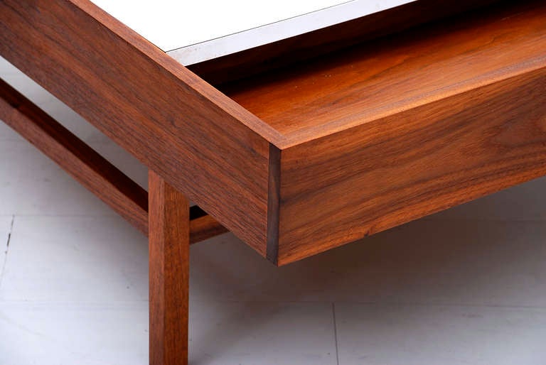 John Keal Walnut Checkered Coffee Table for Brown Saltman 2