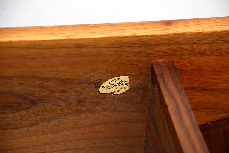John Keal Walnut Checkered Coffee Table for Brown Saltman 3