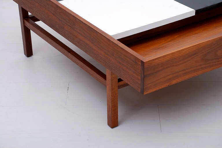 John Keal Walnut Checkered Coffee Table for Brown Saltman 4