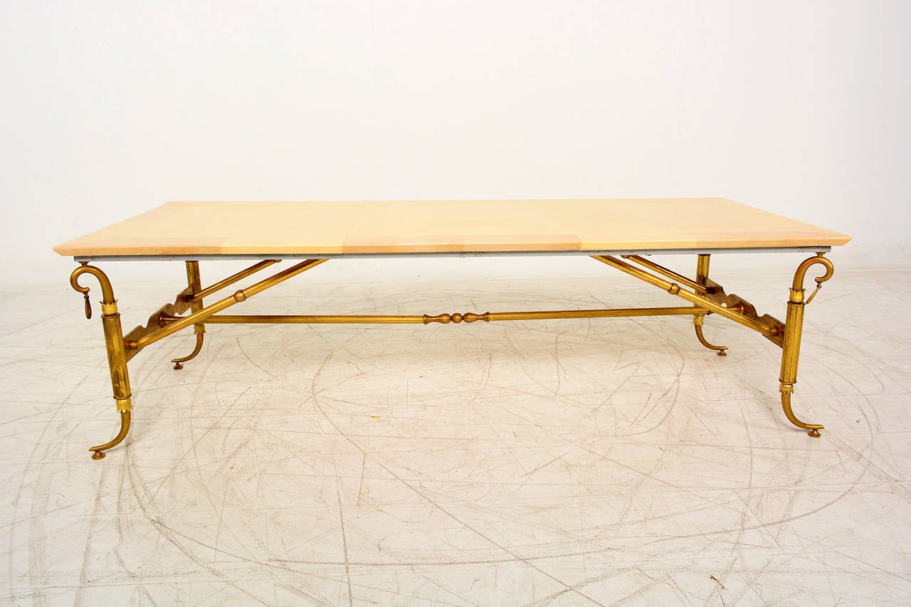 Arturo Pani Parchment and Brass Coffee Table 1