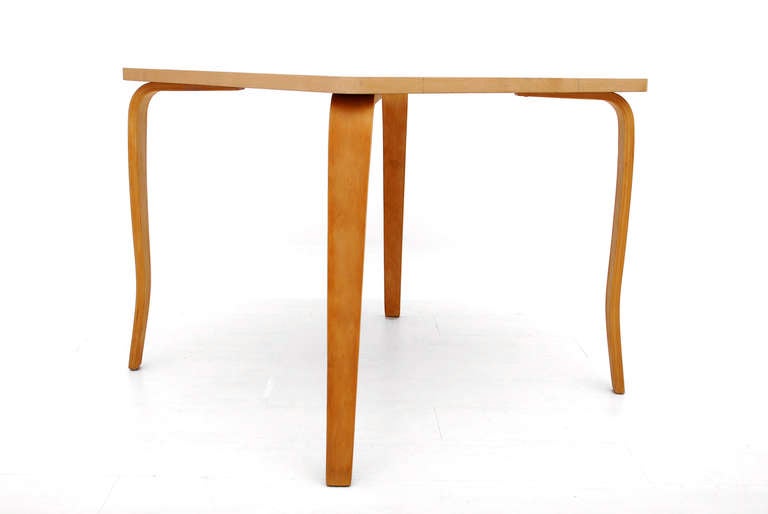 Small table by Thonet, Bent wood with birch top. No label present. Excellent condition. 