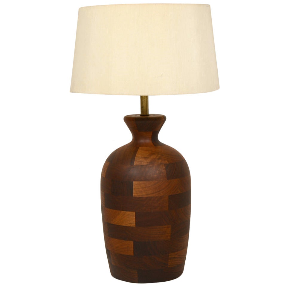 Pair of Mid Century Modern Walnut Table Lamps