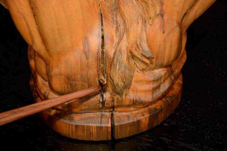Five Horse Heads Wood Sculpture 4