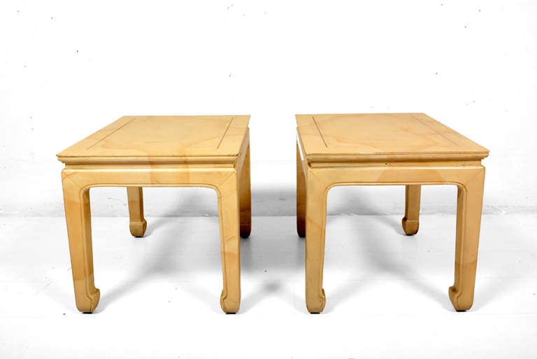 Mid-Century Modern Henredon Chinossiere Parchment Lacquered Tables