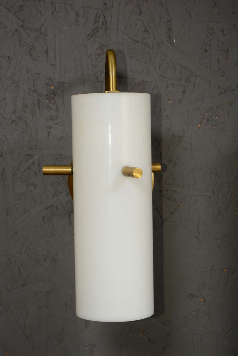 Pair of Wall Sconces Case Glass & Brass 1
