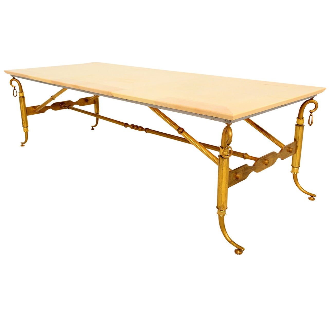 Arturo Pani Parchment and Brass Coffee Table