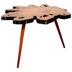 Vintage Free-Form Burl Wood Side Table