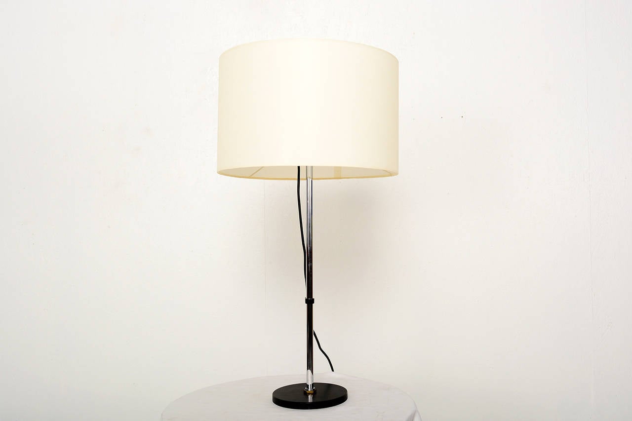 Mid-Century Modern Table Lamp with Adjustable Shade Height