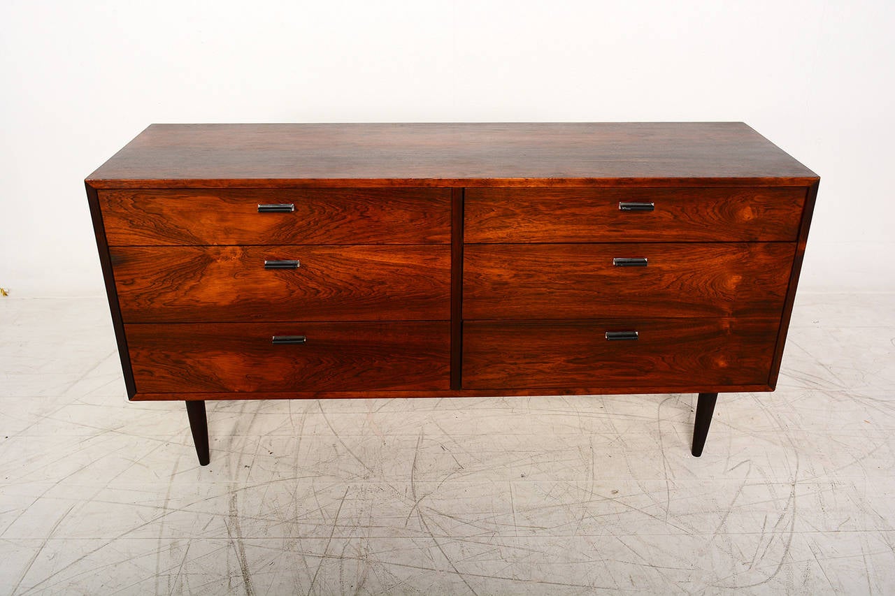 Danish Modern Rosewood Double Dresser In Excellent Condition In Chula Vista, CA