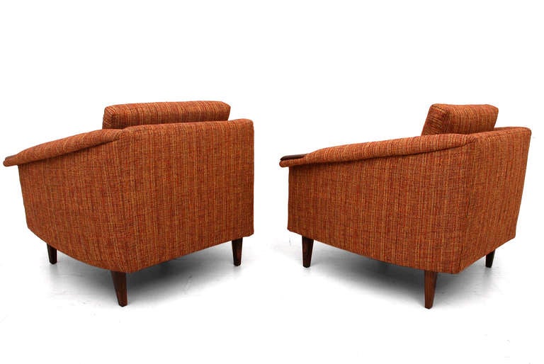 American Pair of Mid Century Modern Decorative Club Chairs