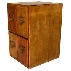 Used Wood File Card Cabinet