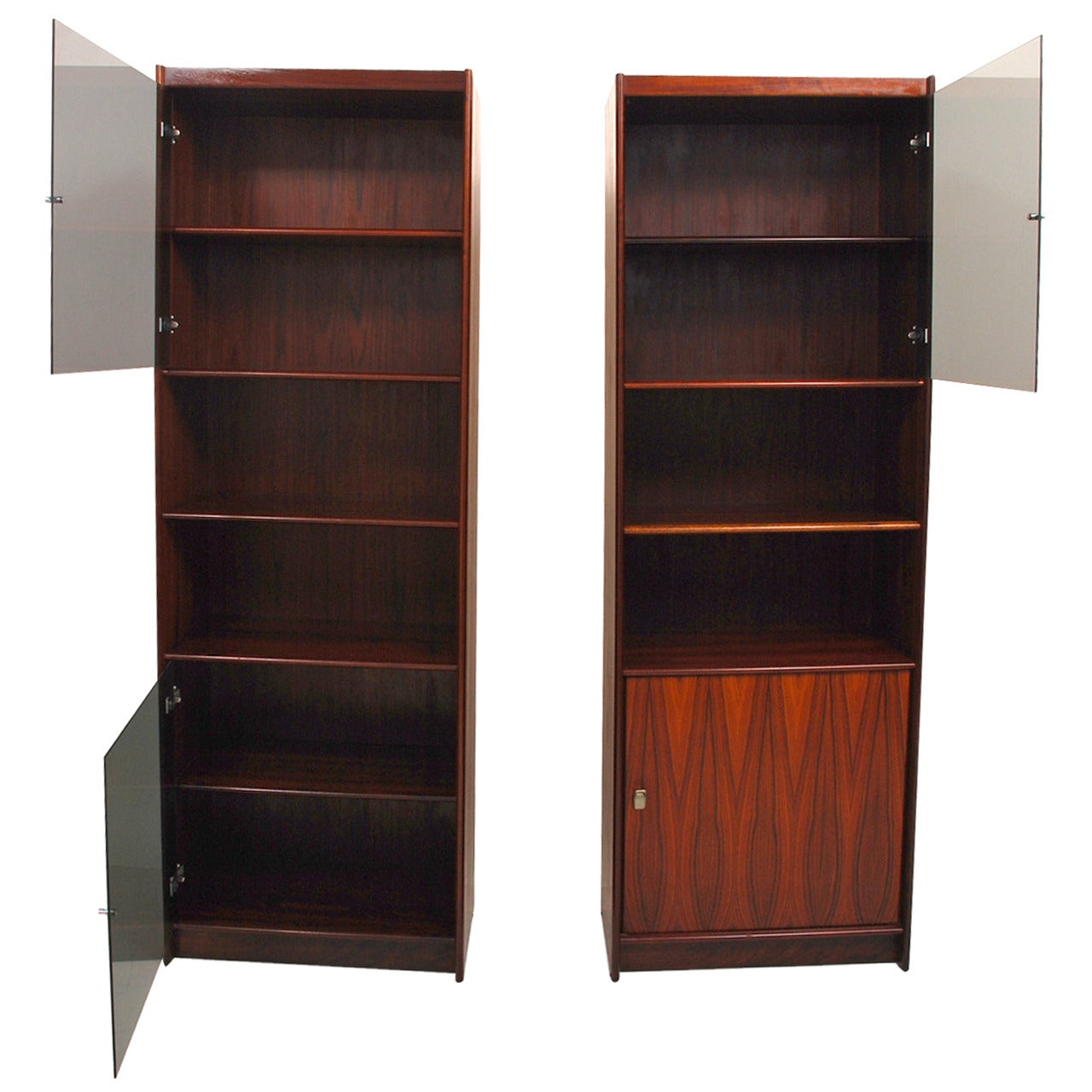 Pair of Danish Modern Rosewood Bookcases 1960s