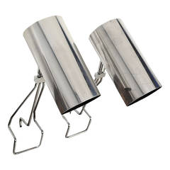 Pair of Italian Aluminum Clamp Lamps