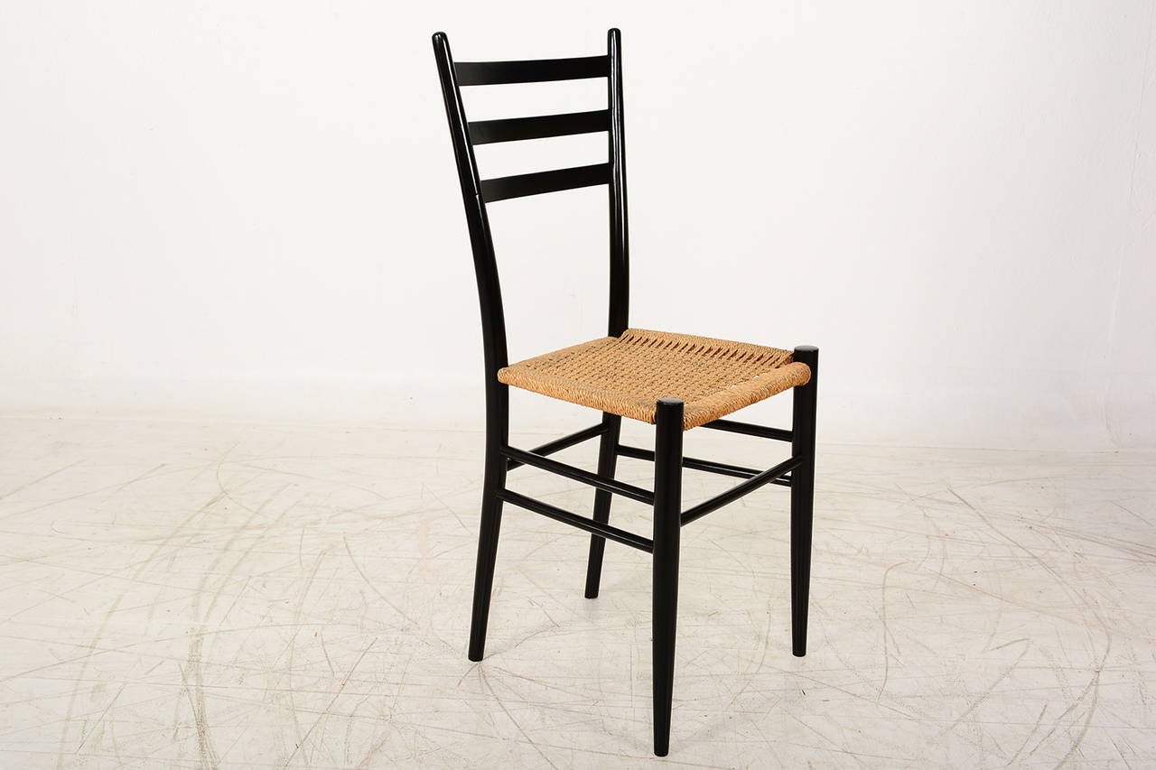 Ebonized Leggera Italian Chair