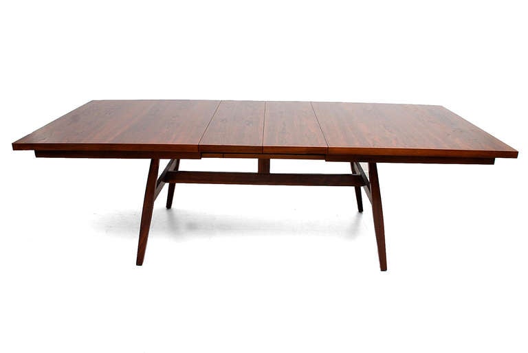 Walnut Dining Table Milo Baughman for Glenn of California In Excellent Condition In Chula Vista, CA