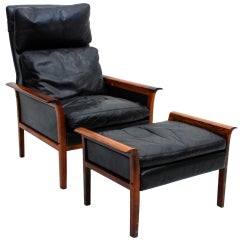Rosewood Lounge Chair & Otto Hans Olsen for Vatne Mobler