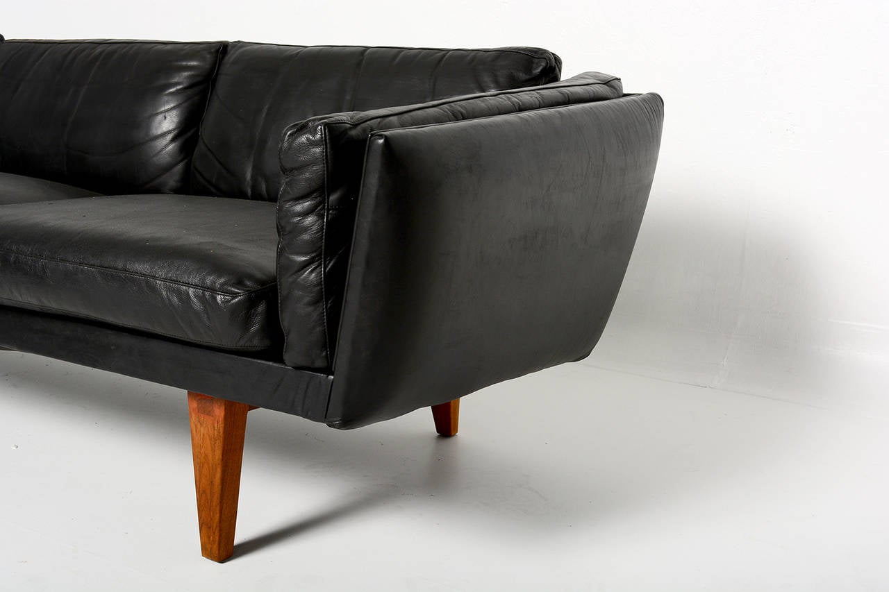 Danish Illum Wikkelso Three-Seat Sofa