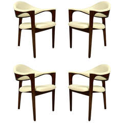 Set of Four Mid Century Modern Tripod Chairs