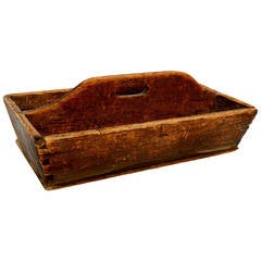 Ancienne boîte à outils en bois pour charpentiers