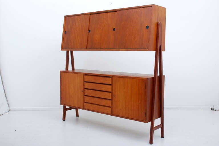Mid Century Danish Modern Standing Wall Unit