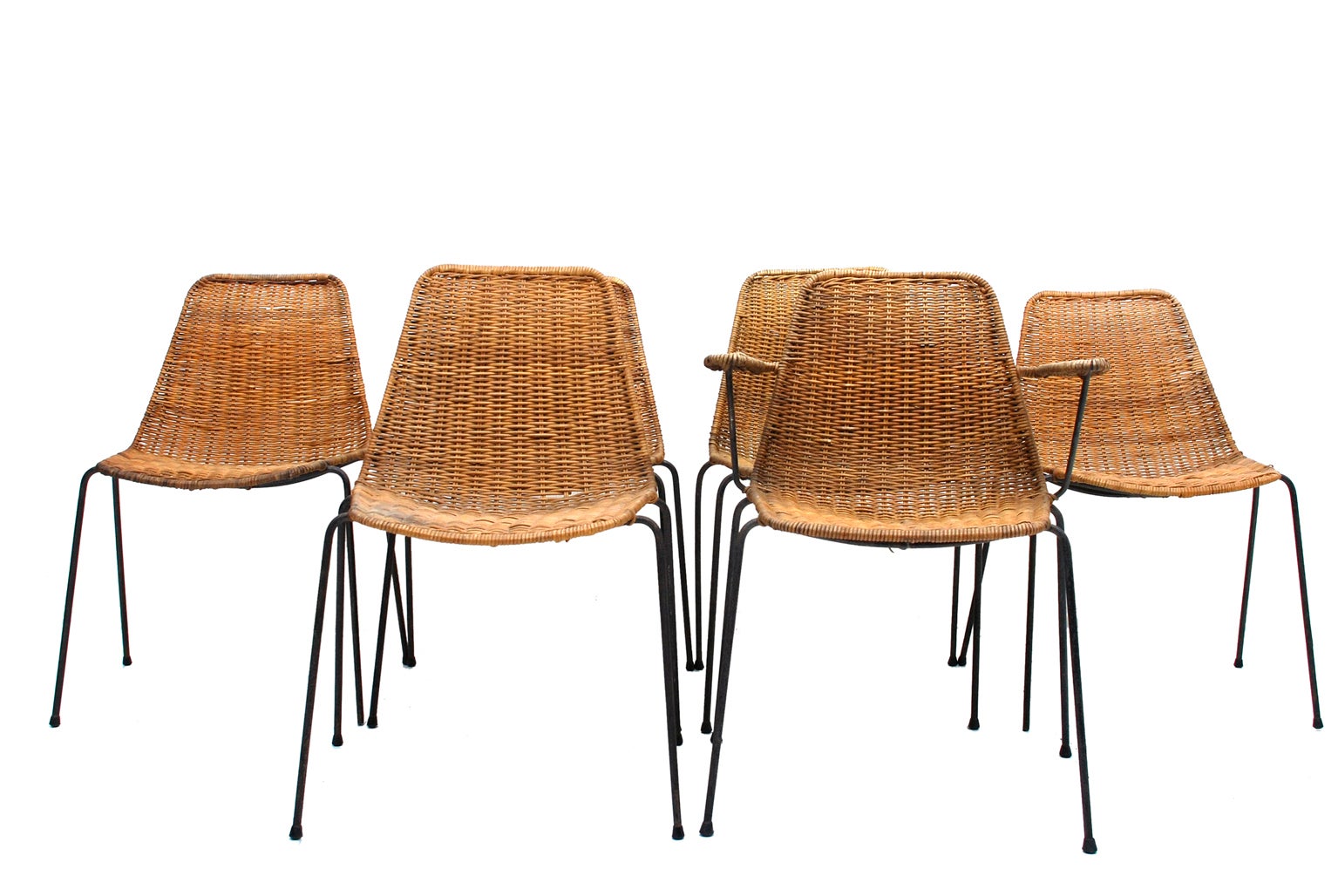 Modern Italian Dining Chairs "Basket" by Franco Legler