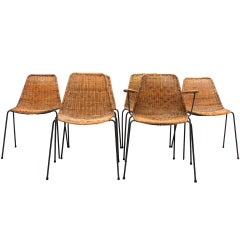 Modern Italian Dining Chairs "Basket" by Franco Legler