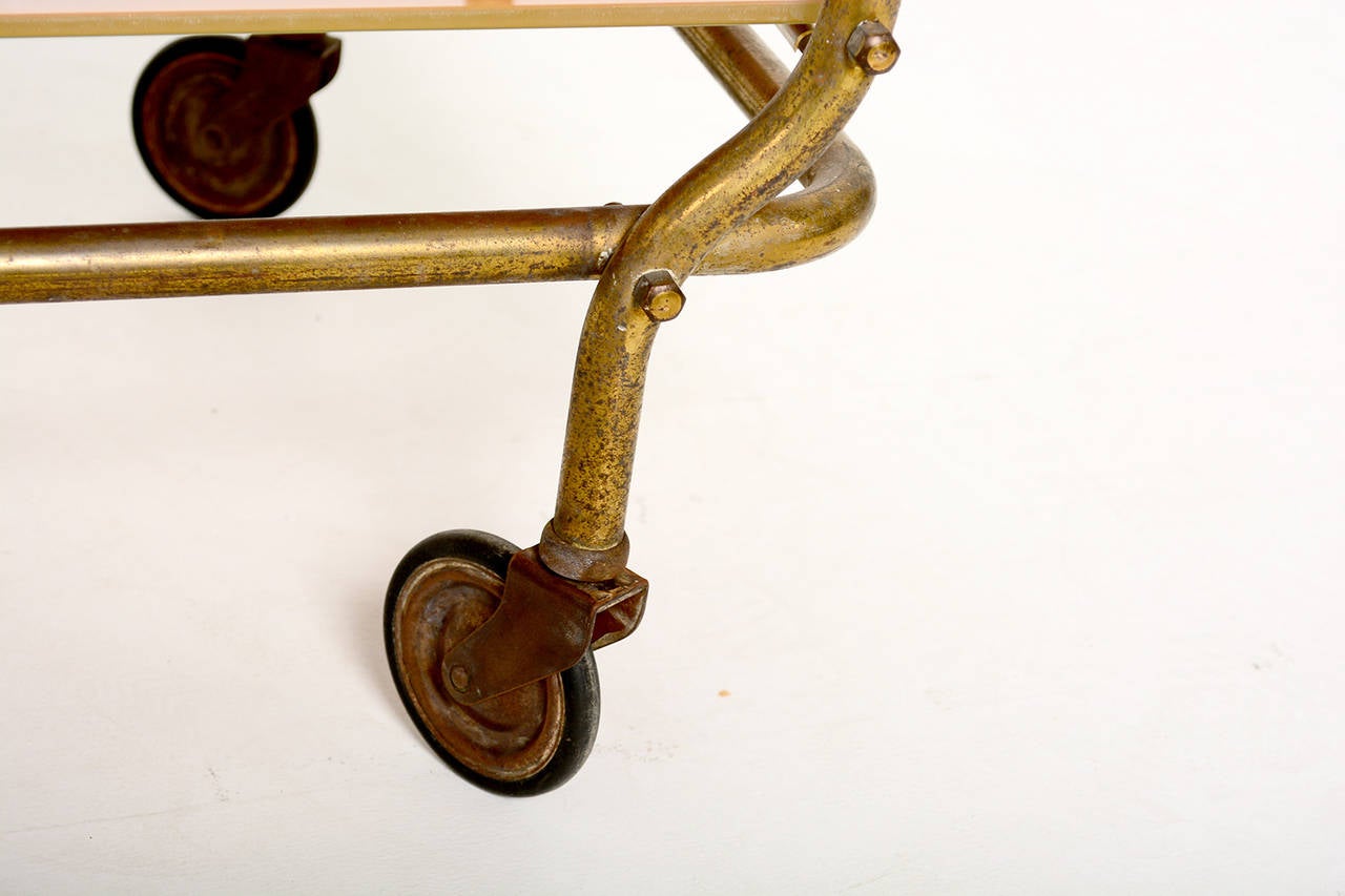 Mid-20th Century Mexican Brass Service Cart