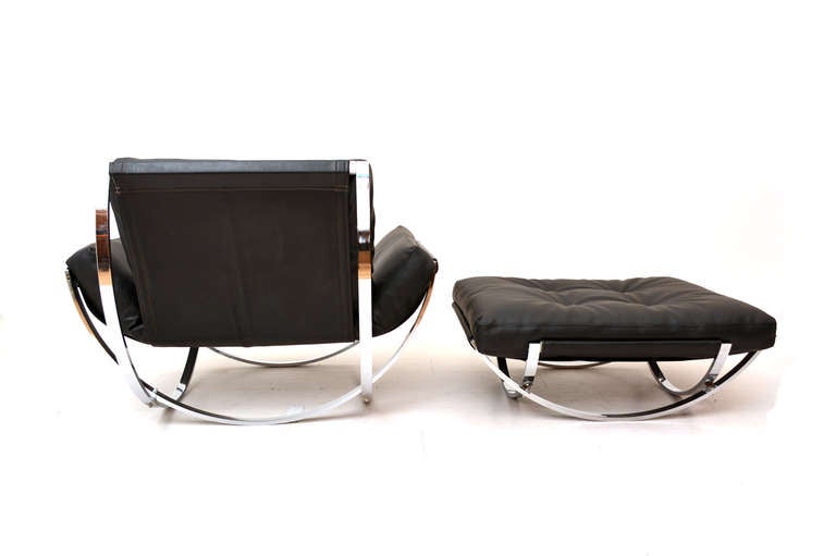 Milo Baughman Lounge Chair & Ottoman In Excellent Condition In Chula Vista, CA