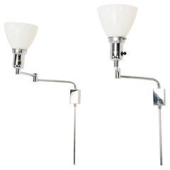 Pair of Mid Century Modern Chrome-Plated Wall Sconces 11
